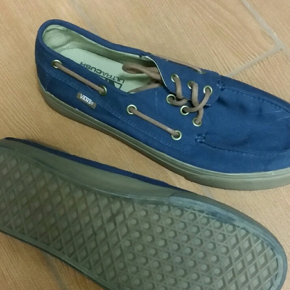 vans blue loafers
